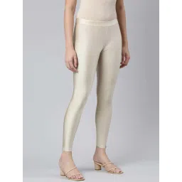 TWIN BIRDS White Plain Mid Rise Leggings image 3