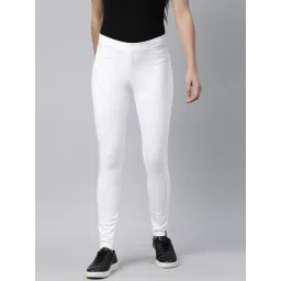 TWIN BIRDS White Plain Mid Rise Treggings-picture-15