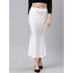 TWIN BIRDS White Plain Saree Shapewear-picture-20