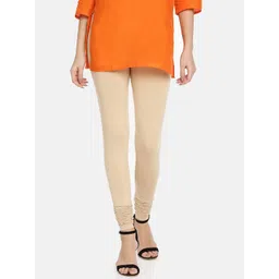 TWIN BIRDS Women Beige Solid Churidar-Length Leggings-picture-22