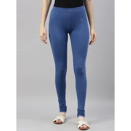 TWIN BIRDS Women Blue Solid Churidar-Length Leggings-image-47