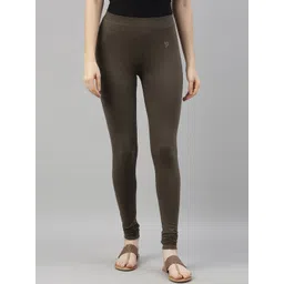 TWIN BIRDS Women Brown Solid Churidar-Length Leggings-picture-26