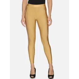 TWIN BIRDS Women Gold-Coloured Solid Shimmer Ankle-Length Leggings-picture-16