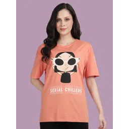 TWIN BIRDS Women Graphic Printed Round Neck Cotton Oversized T-shirt-picture-23