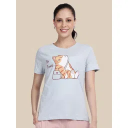 TWIN BIRDS Women Graphic Printed Round Neck Cotton Relaxed Fit T-shirt-picture-14