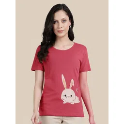 TWIN BIRDS Women Graphic Printed Round Neck Cotton Relaxed Fit T-shirt-picture-15