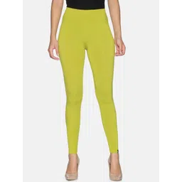 TWIN BIRDS Women Lime Green Solid Ankle Length Leggings-picture-31