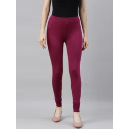 TWIN BIRDS Women Magenta Solid Churidar-Length Leggings-picture-25