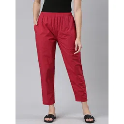 TWIN BIRDS Women Mid-Rise Regular Fit Cotton Trousers-picture-36