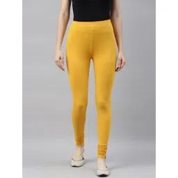 TWIN BIRDS Women Mustard Yellow Solid Churidar-Length Leggings-picture-38