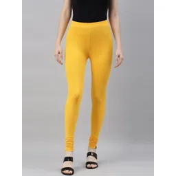 TWIN BIRDS Women Mustard Yellow Solid Churidar-Length Leggings-picture-35
