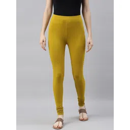 TWIN BIRDS Women Mustard Yellow Solid Churidar-Length Leggings-picture-39