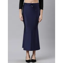 TWIN BIRDS Women Navy Blue High Rise Stretchable Shimmer Saree Shape Wear-image-18
