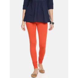 TWIN BIRDS Women Orange Solid Churidar-Length Leggings-picture-31