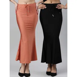 TWIN BIRDS Women Pack of 2 High Rise Stretchable Shimmer Saree shape wear-picture-12