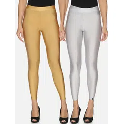 TWIN BIRDS Women Pack Of 2 Solid Tailored-Fit Shimmer Ankle Legging-picture-12