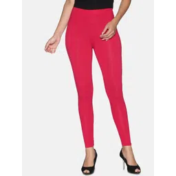 TWIN BIRDS Women Pink Solid Ankle Length Leggings-picture-11
