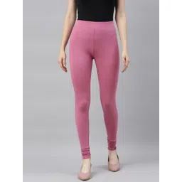 TWIN BIRDS Women Pink Solid Churidar-Length Leggings-picture-13