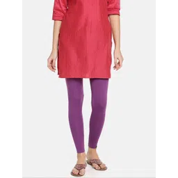 TWIN BIRDS Women Purple Solid Ankle-Length Leggings-image-47