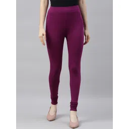 TWIN BIRDS Women Purple Solid Churidar-Length Leggings-picture-28