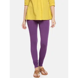 TWIN BIRDS Women Purple Solid Churidar-Length Leggings-picture-26