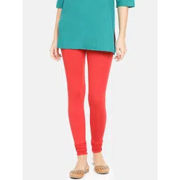 TWIN BIRDS Women Red Solid Churidar-Length Leggings-picture-25