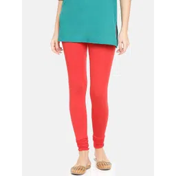 TWIN BIRDS Women Red Solid Churidar-Length Leggings-picture-27