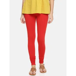 TWIN BIRDS Women Red Solid Churidar-Length Leggings-picture-30