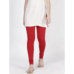 TWIN BIRDS Women Red Solid Churidar-Length Leggings-picture-31