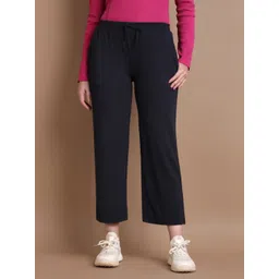 twin birds Women Regular Fit Dark Blue Lycra Blend Trousers-picture-12