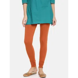 TWIN BIRDS Women Rust Solid Churidar-Length Leggings-picture-32