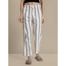 TWIN BIRDS Women Striped Relaxed-Fit Straight Lounge Pants with Functional Pocket-picture-13