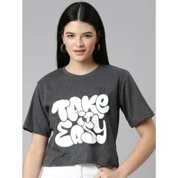 TWIN BIRDS Women Typography Printed Cotton T-shirt-picture-16