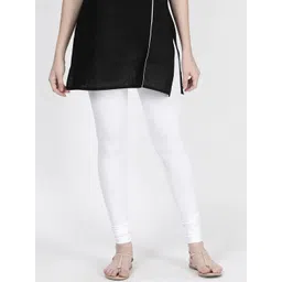 TWIN BIRDS Women White Churidar-Length Leggings-image-2