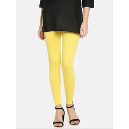 TWIN BIRDS Women Yellow Solid Ankle-Length Leggings-picture-17