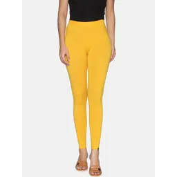 TWIN BIRDS Women Yellow Solid Ankle Length Leggings image 1