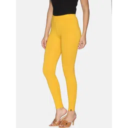 TWIN BIRDS Women Yellow Solid Ankle Length Leggings image 2