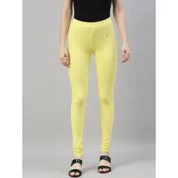 TWIN BIRDS Women Yellow Solid Churidar-Length Leggings-picture-31