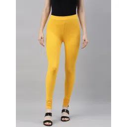 TWIN BIRDS Women Yellow Solid Churidar-Length Leggings-picture-22