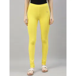 TWIN BIRDS Women Yellow Solid Churidar-Length Leggings-picture-28