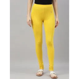 TWIN BIRDS Women Yellow Solid Churidar-Length Leggings-picture-29