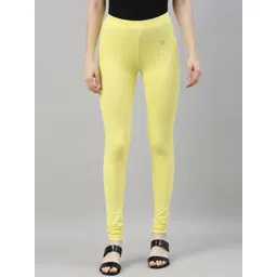 TWIN BIRDS Women Yellow Solid Churidar-Length Leggings-picture-30