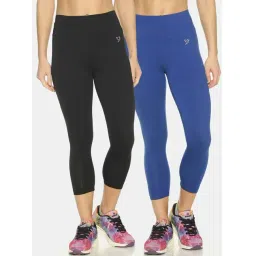 TWIN BIRDS Womens Pack of 2 Solid Skinny Fit Three-Fourth Length stretch Cotton Capri legging-picture-23