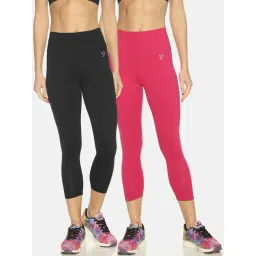 TWIN BIRDS Womens Pack of 2 Solid Skinny Fit Three-Fourth Length stretch Cotton Capri legging-picture-19