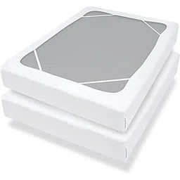 Twin Size Box Spring Cover with Smooth and Elastic Woven Fabric, Alternates for Bed Skirt, Wrinkle & Fading Resistant, Washable, Dustproof, White, 2 Pack-picture-18