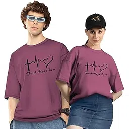 twinny zone Couple T-Shirts Cotton | Oversized Tshirt for Men Women Love (Set of 2 | Regular Fit | OSHS CT8)-picture-24