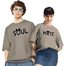 twinny zone Couple T-Shirts Cotton | Oversized Tshirt for Men Women Love (Set of 2 | Regular Fit | OSHS CT8)-picture-50