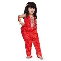 Twisha Girls Printed Sleeveless Cotton Basic Jumpsuit-picture-20
