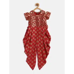 Twisha Girls Red Printed Basic Jumpsuit-picture-33