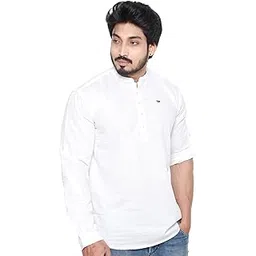 twist Men's Linen Chinese Collar Plus Size Short Kurta-picture-11